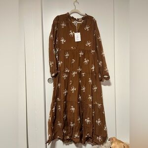 Floral Brown Maxi Dress